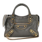 Chevre Gold Metallic Edge Hardware Mini City Gris Acier