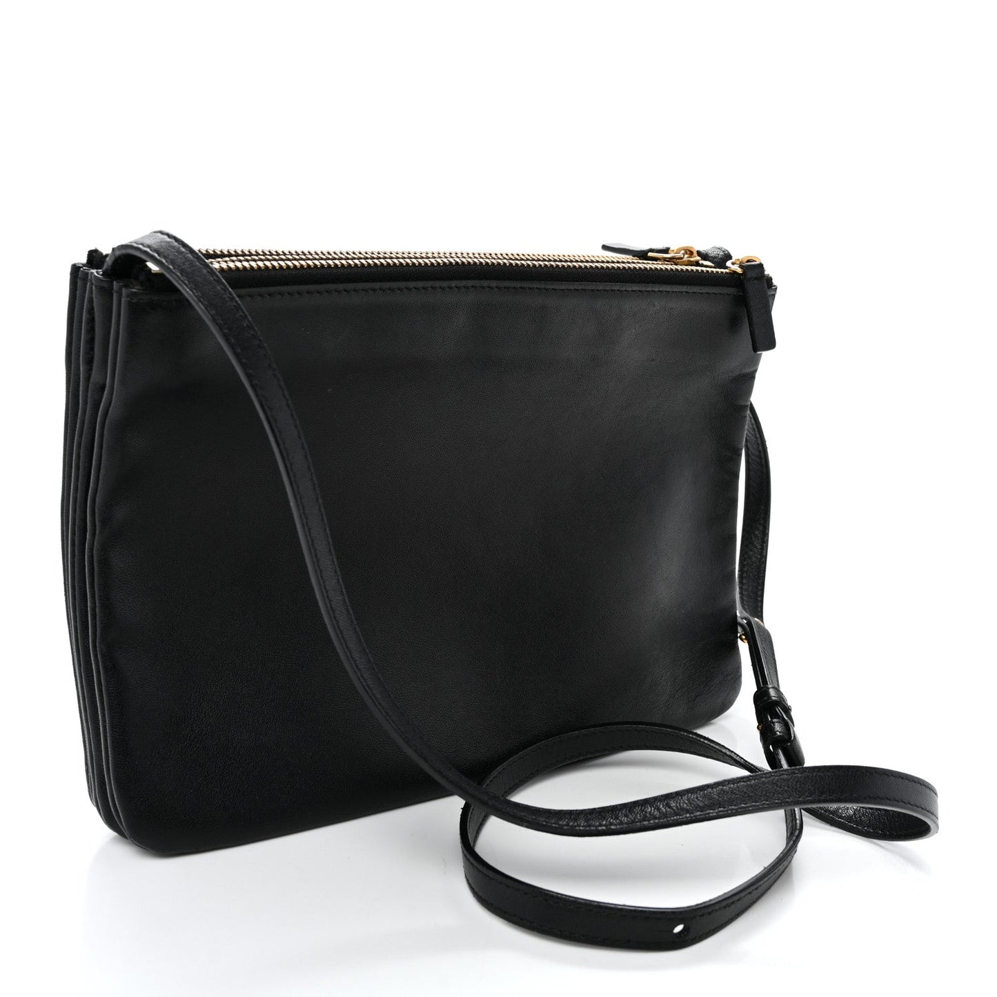 Lambskin Small Trio Crossbody Bag Black