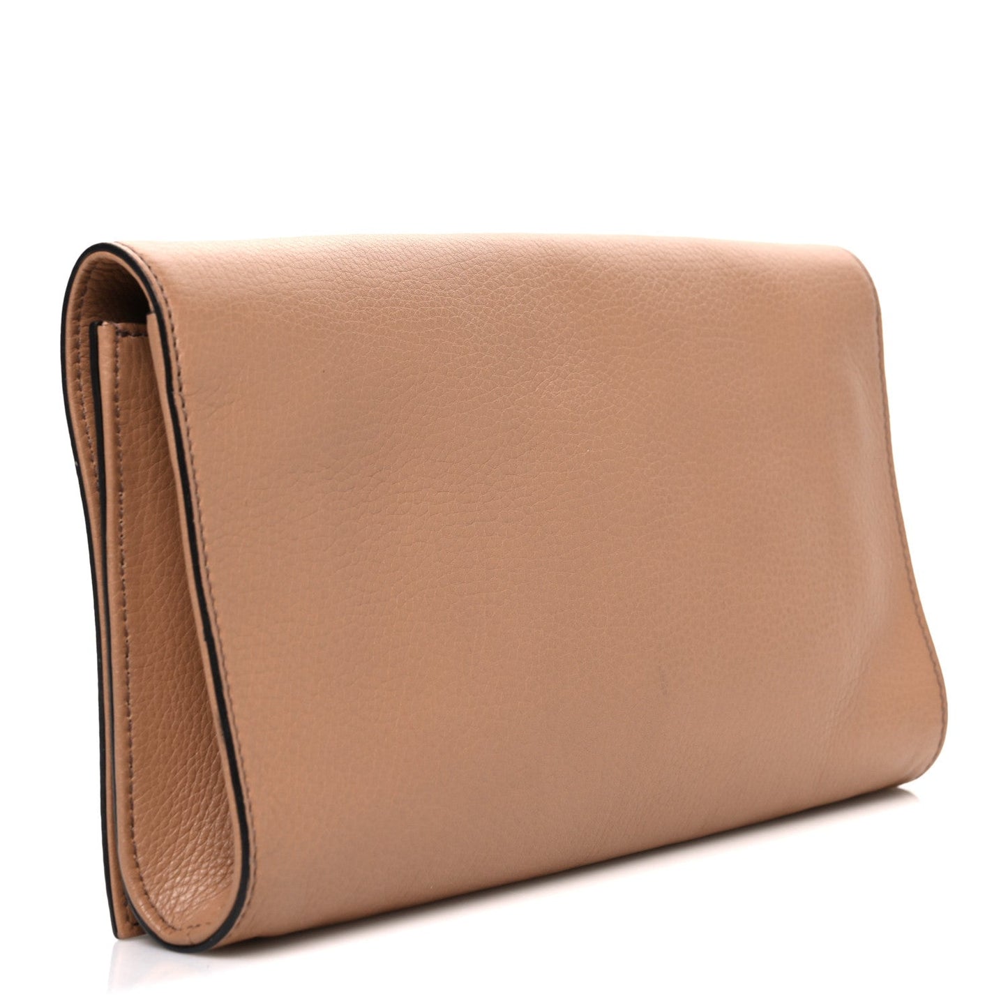 Pebbled Calfskin Medium Soho Clutch Camelia