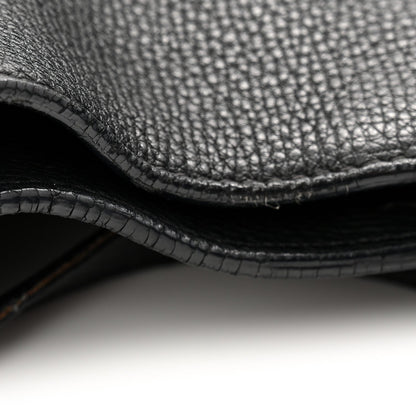 Grainy Calfskin House Check Small Canterbury Black