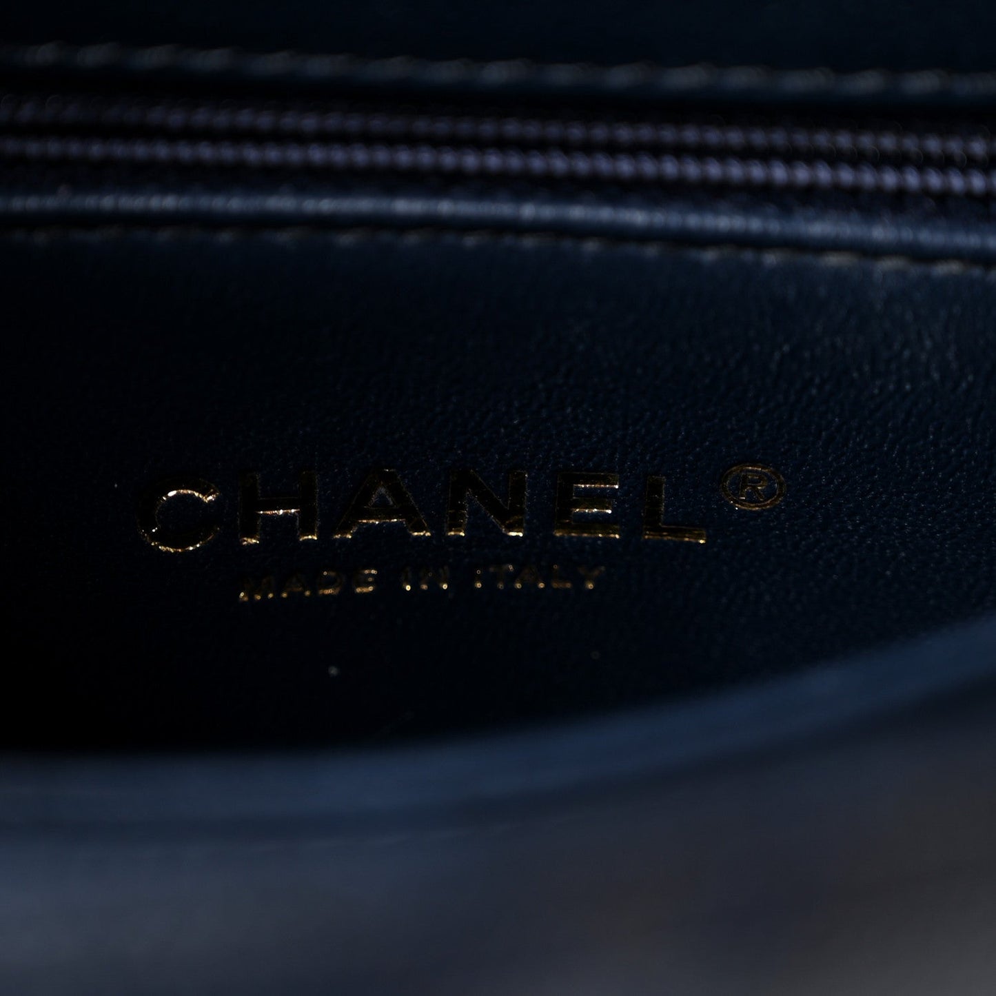 Caviar Quilted Lizard Embossed Mini Coco Handle Flap Navy Blue