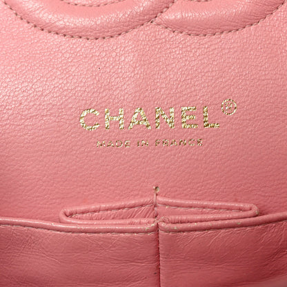 Caviar Quilted Medium Double Flap Pink