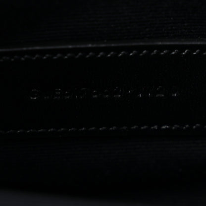 Grain De Poudre Matelasse Chevron Monogram Envelope Clutch Black