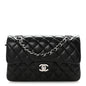 Lambskin Quilted Small Double Flap Black