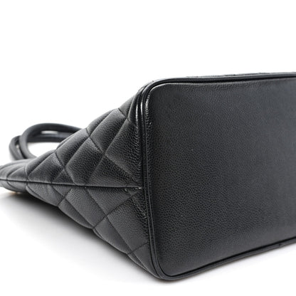 Caviar Quilted Medallion Tote Black