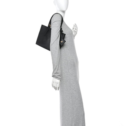 Grained Calfskin Mini Himmel Shopper Tote Black
