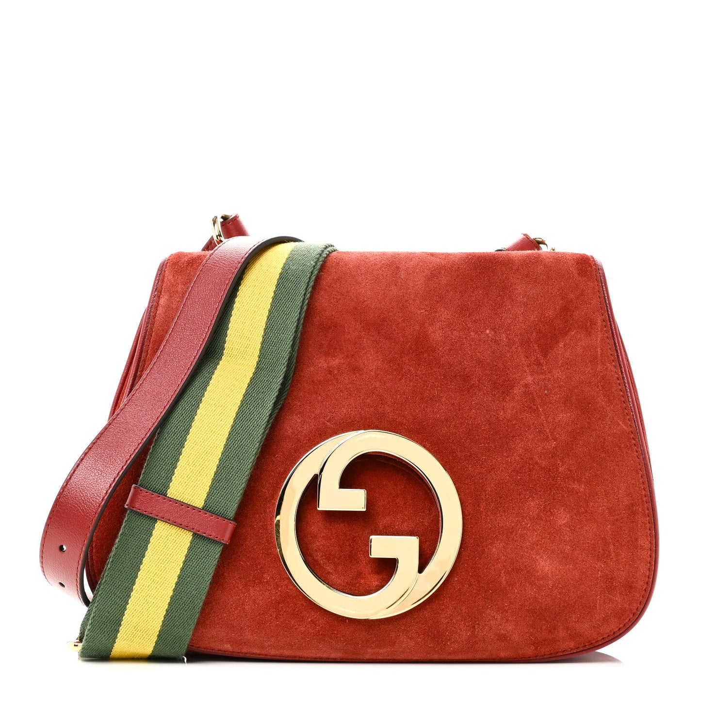 Suede Talco Roxy Calfskin Web Medium Blondie Shoulder Flap Bag Blondie Red
