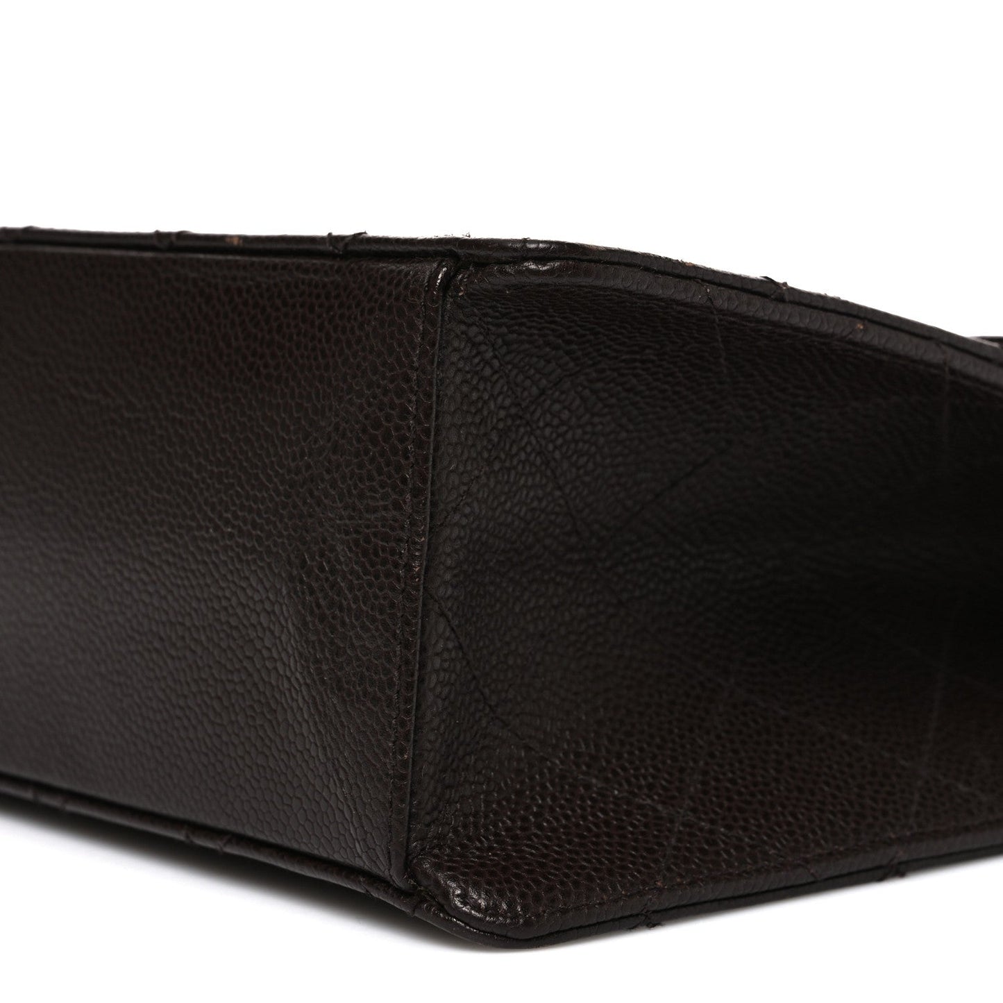 Caviar Stitch Jumbo Single Flap Brown
