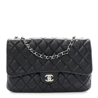 Lambskin Quilted Jumbo Chanel 3 Flap Navy
