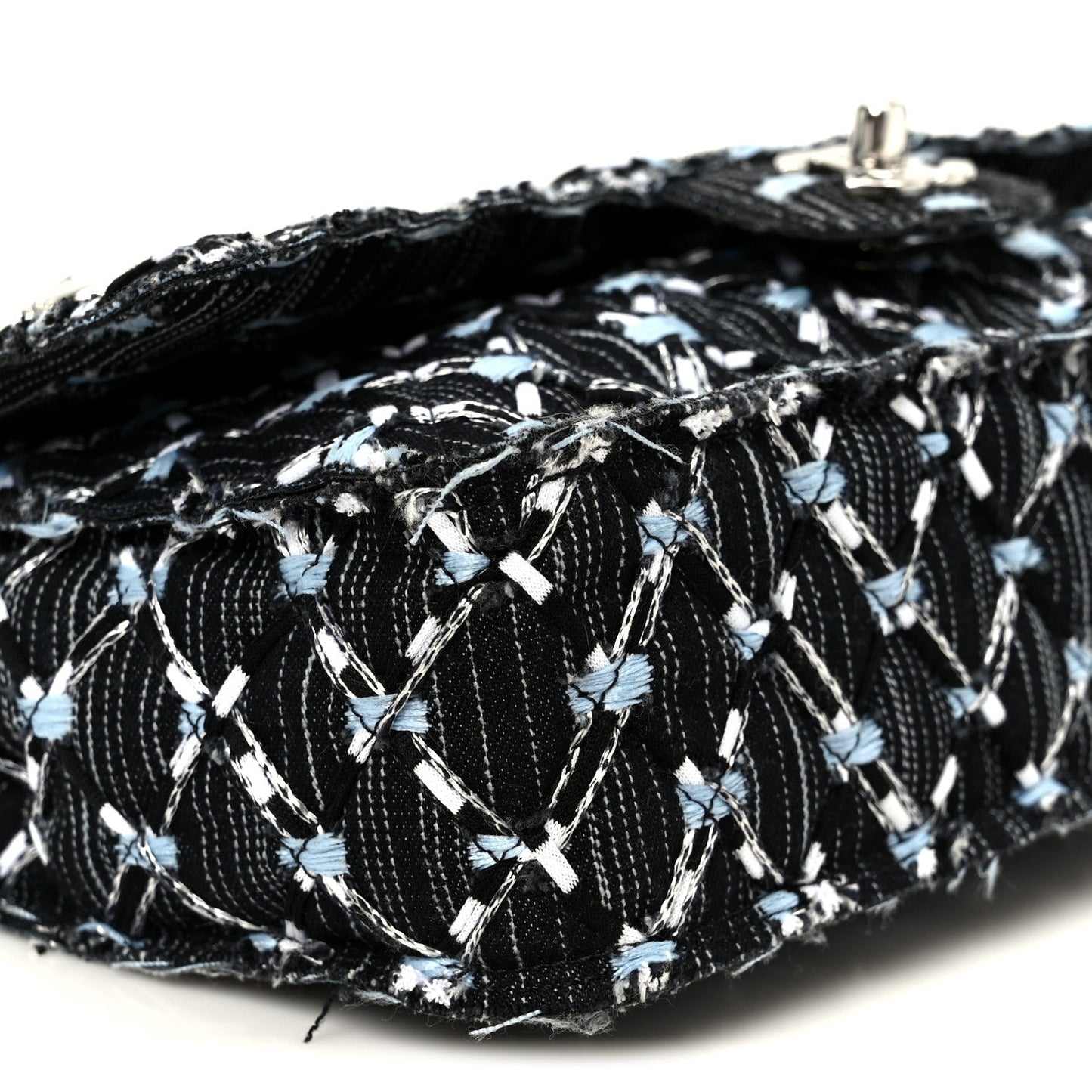 Denim Woven Medium Flap Light Blue