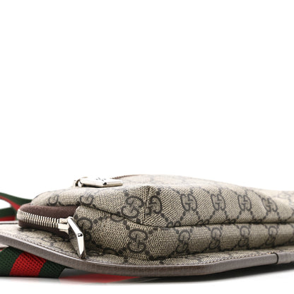 Soft GG Supreme Monogram Textured Dollar Calfskin Web Ophidia Pouch Pocket Belt Bag 85/34 Beige Ebony New Acero Black