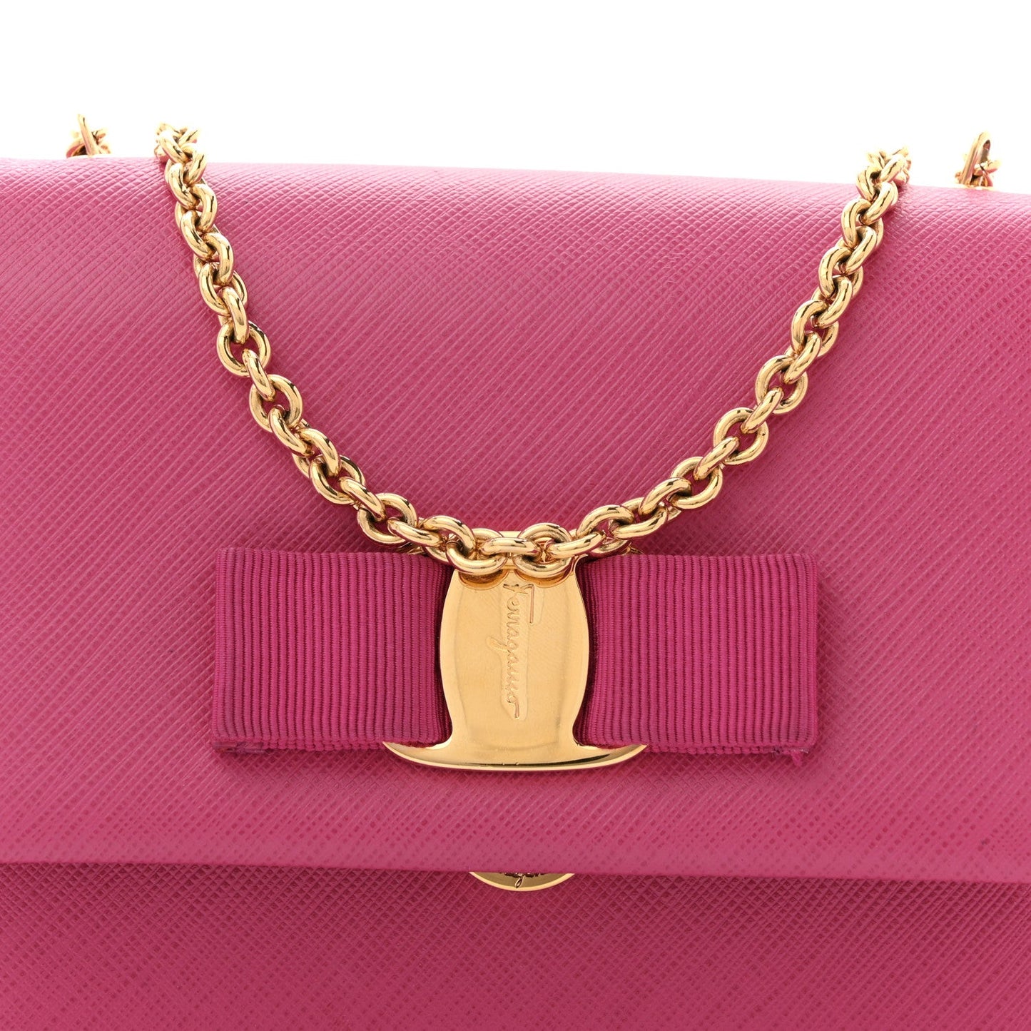 Hammered Calfskin Mini Vara Bow Crossbody Bag Agata Rosa