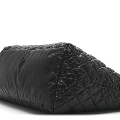 Nylon Quilted Large Coco Cocoon Tote Black