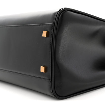 Smooth Calfskin Manhattan North South Shopper Tote Black