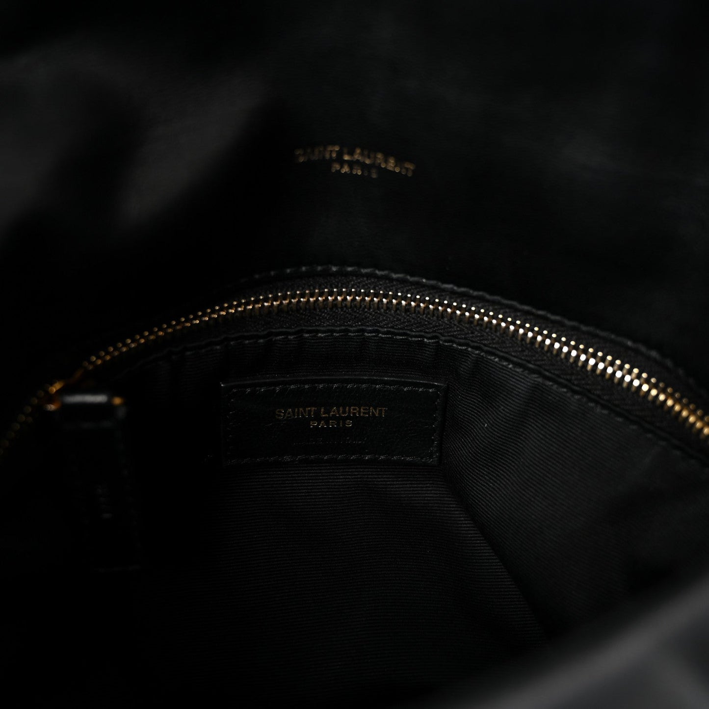 Lambskin Quilted Small Loulou Puffer Monogram Chain Satchel Black
