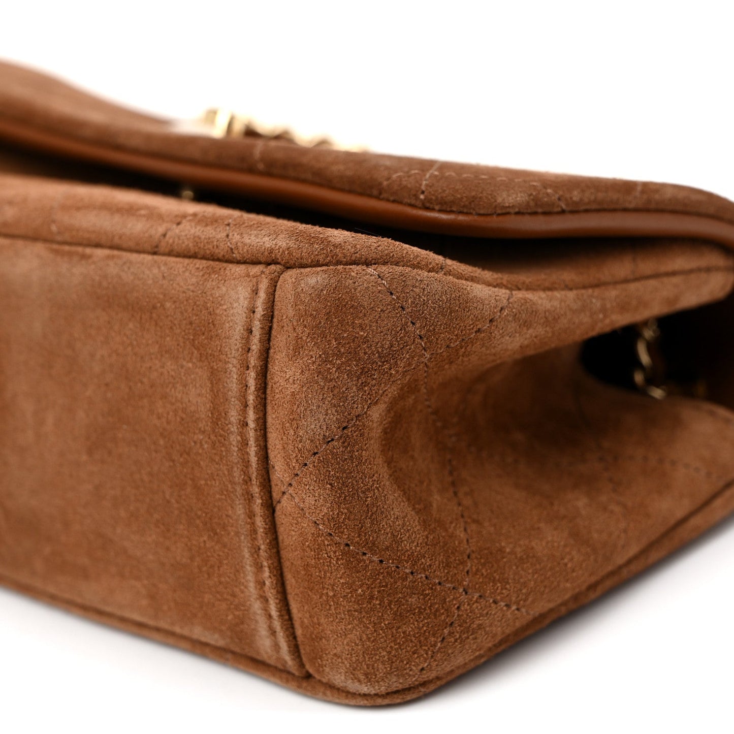 Suede Calfskin Small Eyes On You Flap Camel