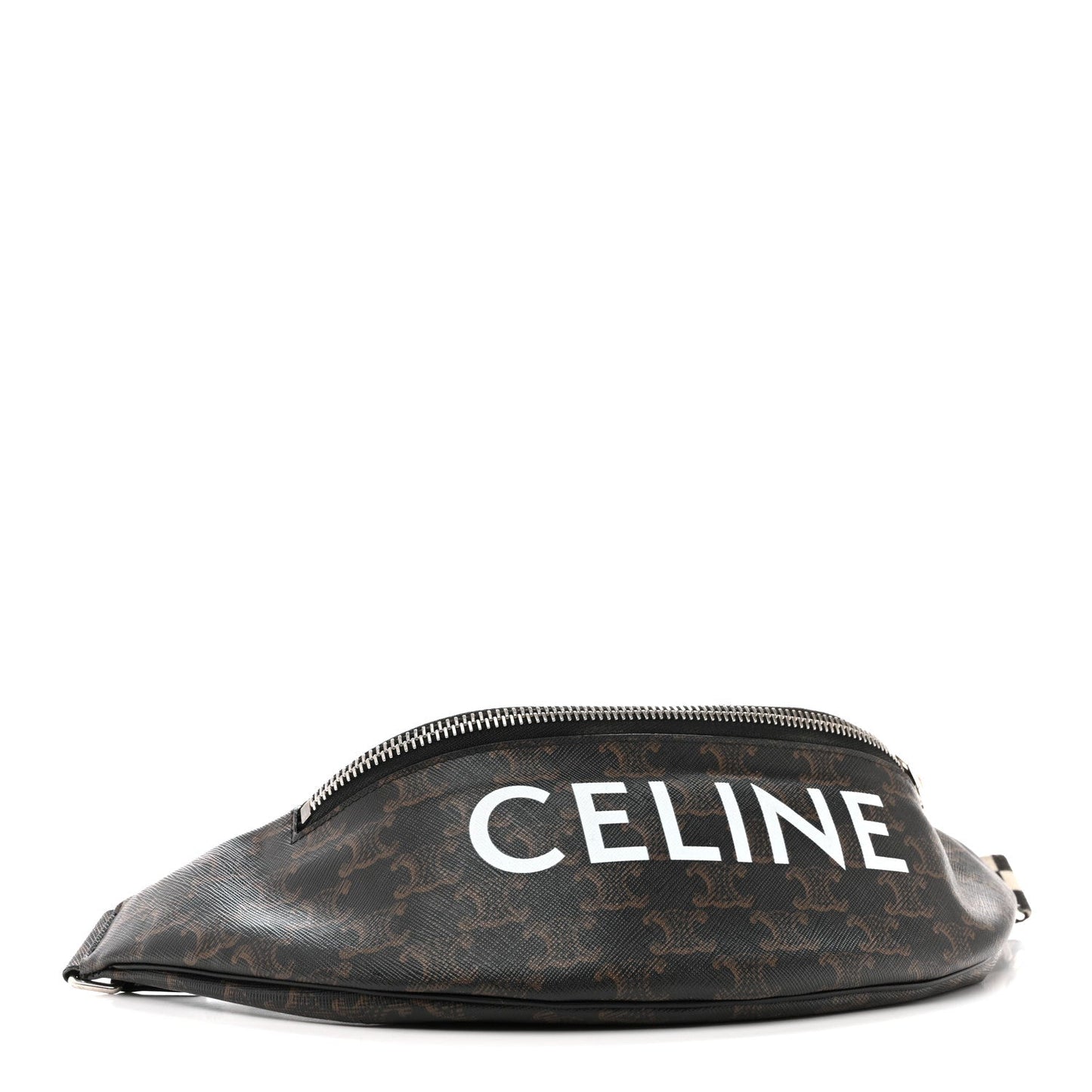 Triomphe Logo Canvas Checker Belt Bag Black