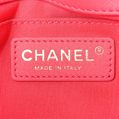 Calfskin Quilted Medium Bubbly Flap Pink