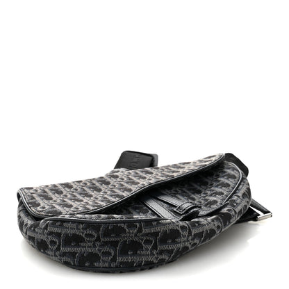 Oblique Mens Saddle Bag Black Blue