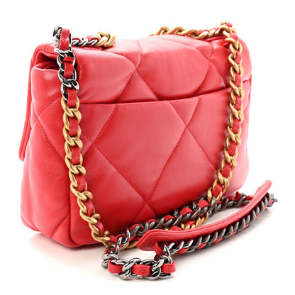Goatskin Quilted Medium Chanel 19 Flap Pink