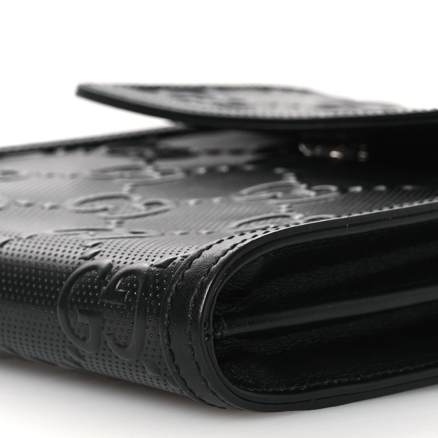 Calfskin GG Tennis Embossed Messenger Bag Black