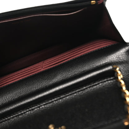 Caviar Quilted Wallet on Chain WOC Black
