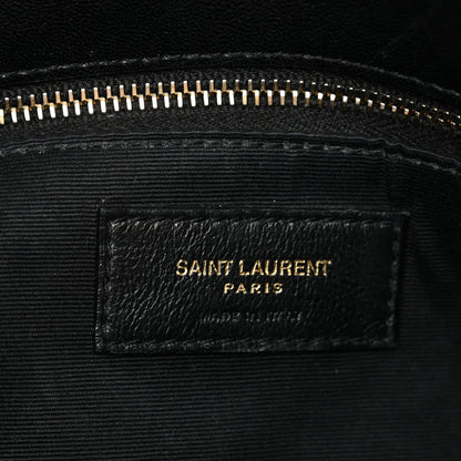 Lambskin Quilted Small Loulou Puffer Monogram Chain Satchel Black