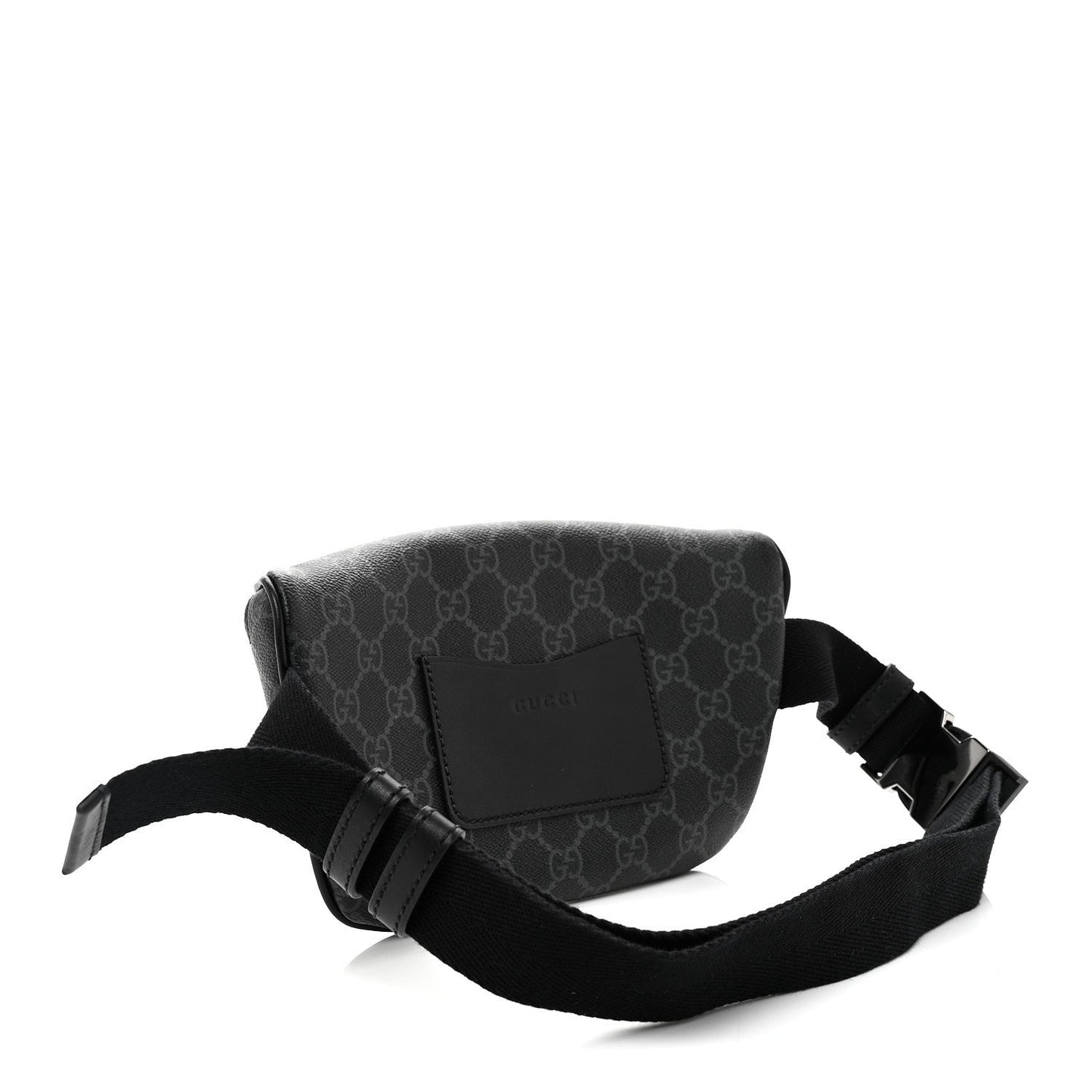 GG Supreme Monogram Emblem Calfskin Small Belt Bag Black Grey