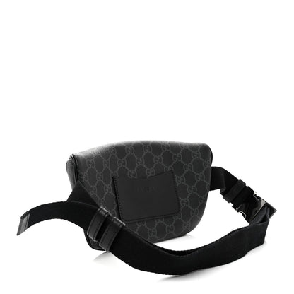 GG Supreme Monogram Emblem Calfskin Small Belt Bag Black Grey