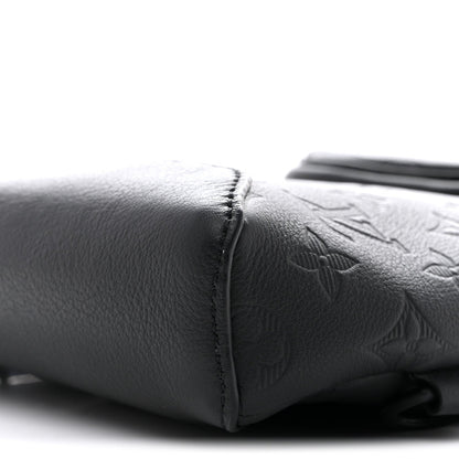 Calfskin Shadow Monogram Duo Slingbag Black