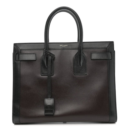 Calfskin Bi-Color Small Sac De Jour Burgundy Black
