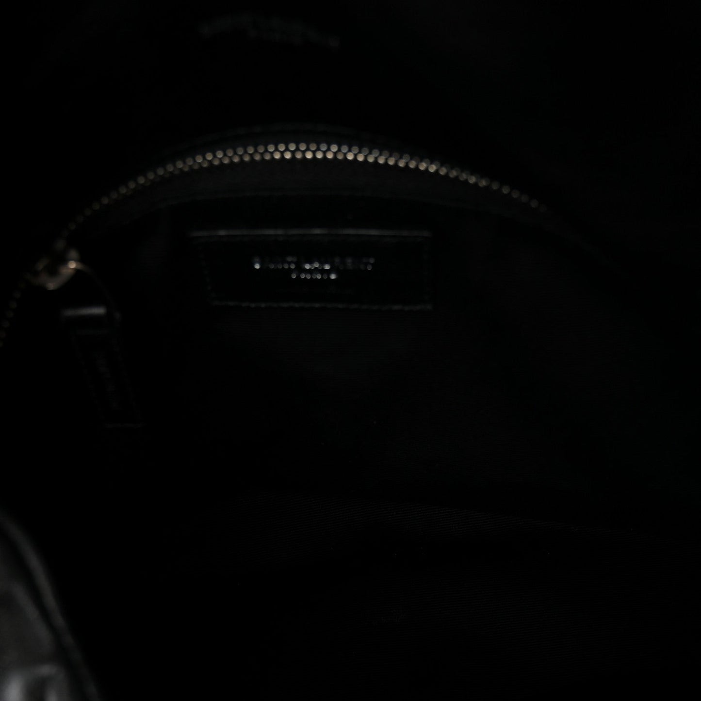 Lambskin Quilted Small Loulou Puffer Monogram Chain Satchel Black