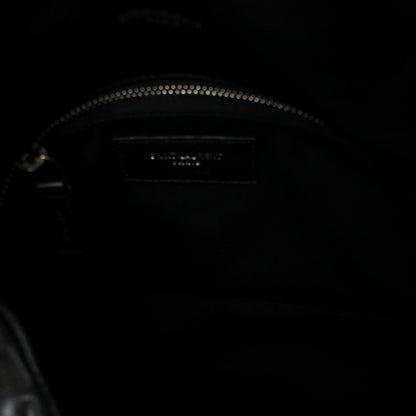 Lambskin Quilted Small Loulou Puffer Monogram Chain Satchel Black