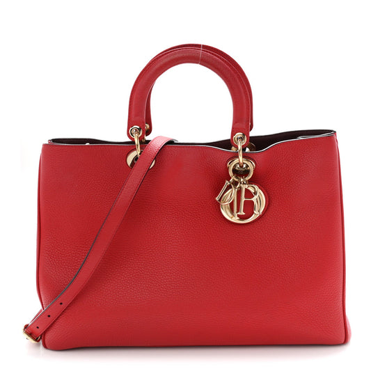 Calfskin Medium Diorissimo Tote Red