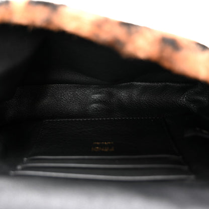 Shearling Vitello Dolce Macro FF 1974 Mini Baguette Tobacco Black