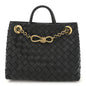 Nappa Intrecciato Small Andiamo With Chain Shoulder Bag Black