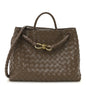 Nappa Intrecciato Medium Andiamo Shoulder Bag Taupe Grey