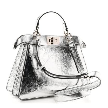Rock Millenium Laminata Small Peekaboo I SEE U Satchel Argento