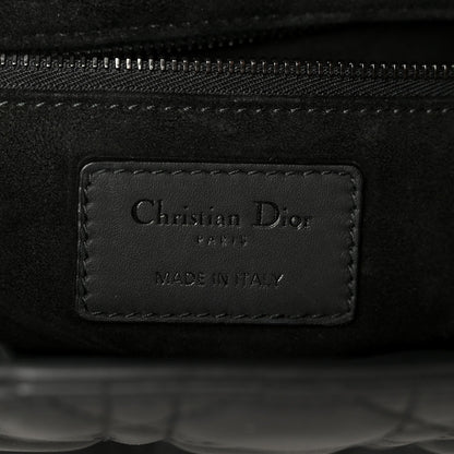 Ultra Matte Calfskin Cannage Medium Lady Dior Black