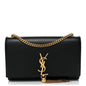 Smooth Calfskin Medium Classic Monogram Kate Tassel Satchel Black