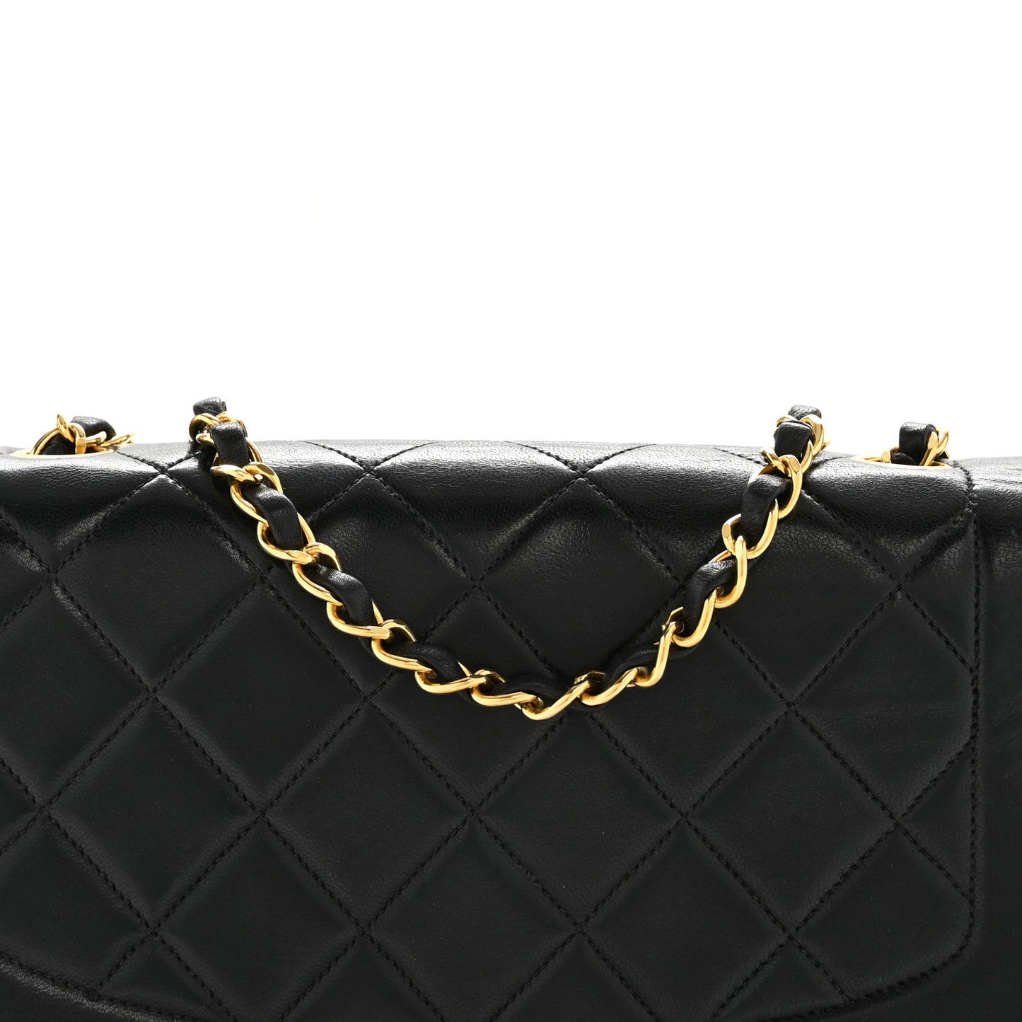 Lambskin Quilted Medium Single Flap Black