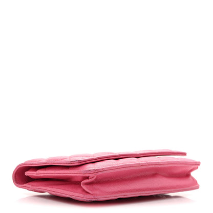 Caviar Quilted Wallet on Chain WOC Pink