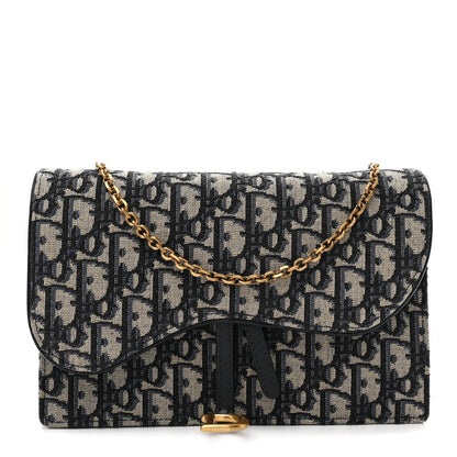 Oblique Saddle Chain Pouch Blue