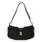 Calfskin Mini Moon Side Shoulder Bag Black