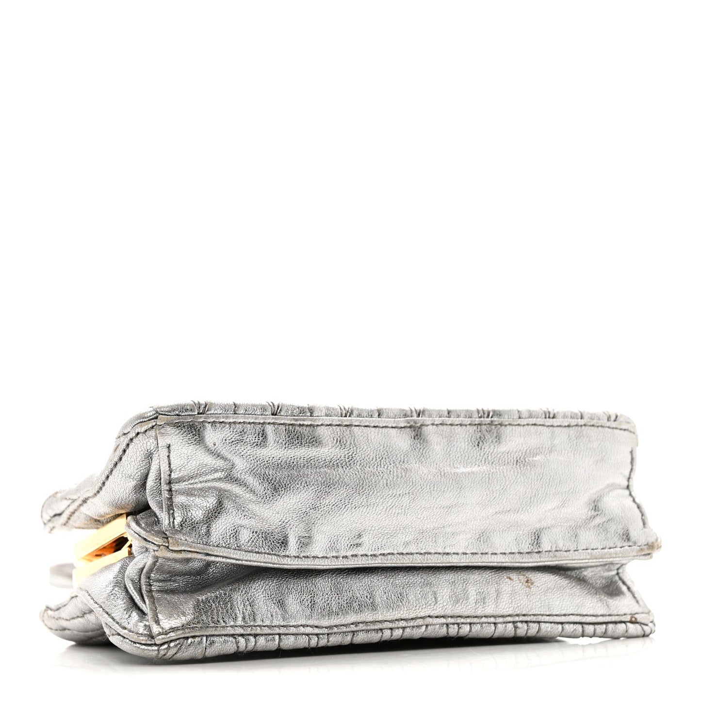 Metallic Matelasse Lux Mini Crossbody Tote Cromo