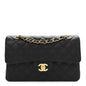 Lambskin Quilted Small Double Flap Black