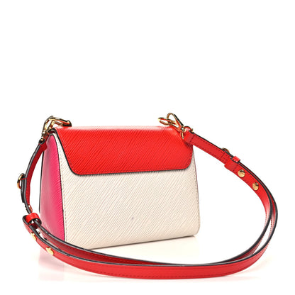 Epi Twist Shoulder Bag MM Coquelicot Hot Pink White