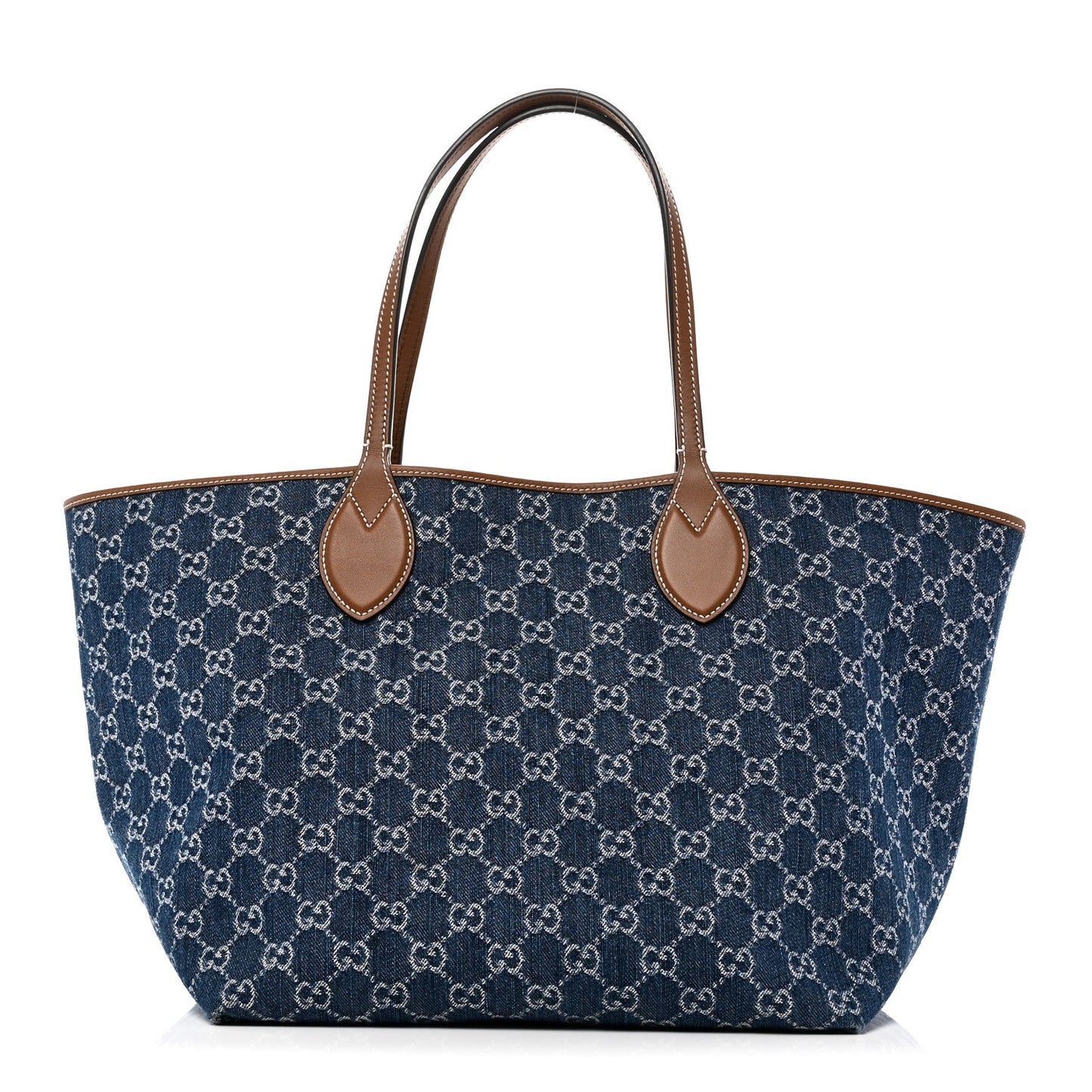 New Denim GG Monogram Calfskin Large Totissima Tote Blue