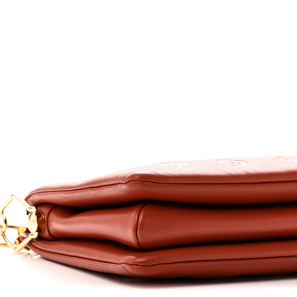 Lambskin Embossed Monogram Coussin PM Terracotta Brown