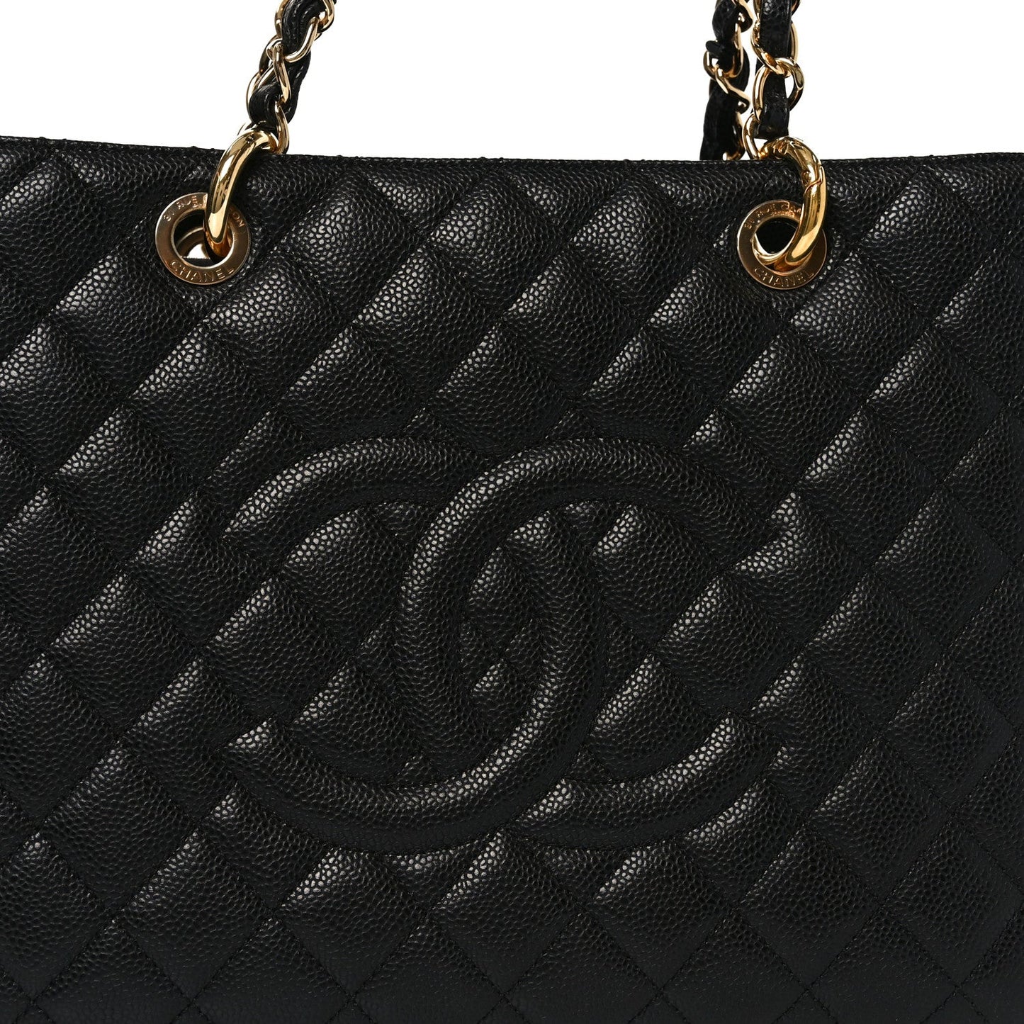 Caviar Quilted Grand Shopping Tote GST Black
